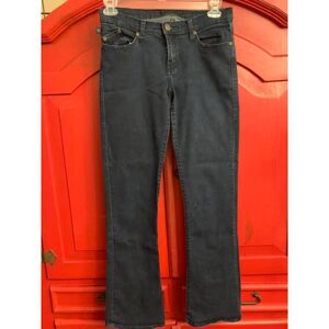 Rock & Republic Sz 10 M Kasandra Jean Denim Rose Gold Rivet Pocket Dark Blue EUC